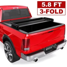 Tri-Fold 5.8FT Truck Bed Tonneau Cover For 2009-2025 Dodge Ram 1500 (No Ram Box)