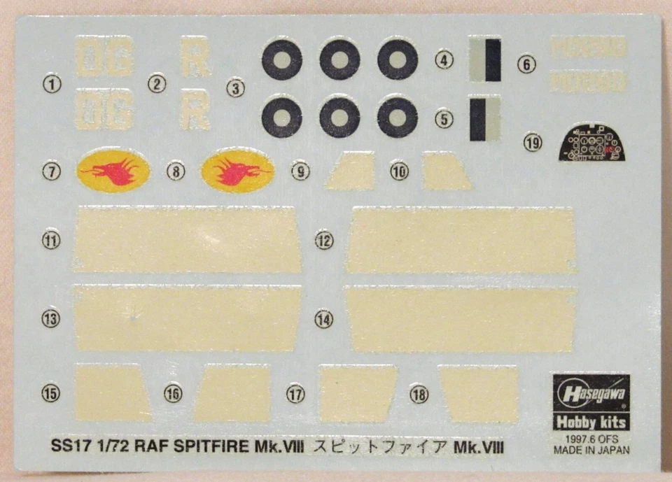 Hasegawa AP41 Spitfire Mk. VIII 1/72 Calcomanías NUEVAS 'Forest Creek Gems' Foto 2 de 4