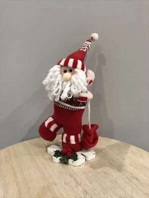 Père Noël Décoration en peluche sur pied En Bois - Photo 1/4