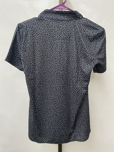 Greg Norman Black Hummingbird Printed Tulip Short Sleeve Golf Polo Women's Small - Picture 5 of 5
