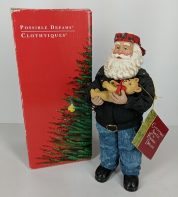 Possible Dreams Clothtique Easy Ridin' Santa Figure #713159 Biker Santa 1997