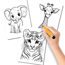 Magnet Me Up Color Your Own Jungle Baby Animal Pack,Tiger, Giraffe and Elephant