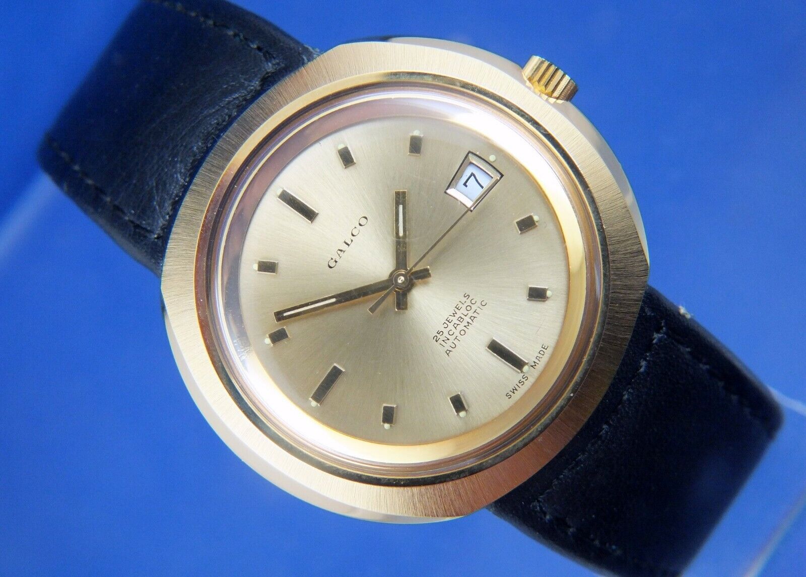 Retro Vintage Galco Automatic Watch Circa 1970S -NOS Never Worn 25 jewel AS 2063