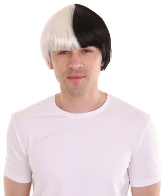 Adult Black White Short Bob Wig Cosplay Australian Singer Party Costume HM-062
