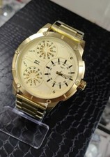 x Orologio Polso ZCC 1883 Uomo Quarzo Cassa Acciaio Casual Dorato Oro lac