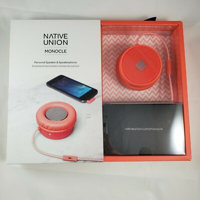 Native Union Monocle - MONO-COR-PL-ST - Coral Personal Speaker and Speakerphone 