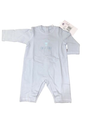 Baby Boys 'I'm A Genius' Coverall Bodysuit - Chicco Blue 3-6M