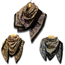 Large Cotton Block Print Summer Scarf for Women Light Floral Soft Red Blue Green