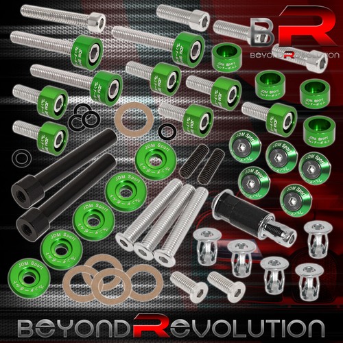 For Honda D-Series Manifold Header/Cam Cap/M6 Fender/Valve Washers Kit Green - Picture 1 of 5