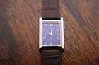 Seiko Vintage Slim Quartz Men Blue Dial Dark Brown leather Gentlemen's Watch