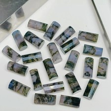  WHOLESALE NATURAL MOSS AGATE PILLER FACETED LOOSE GEMSTONE