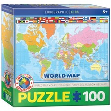 Puzzle - World Map - 100 Pieces