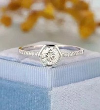 2CT Round Cut Lab-Created Diamond Engagement Wedding Ring 14K White Gold Plated