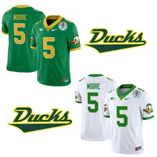 Men's Oregon Dante Moore 2025 Rose Bowl CFP Stitched Jersey Green/White