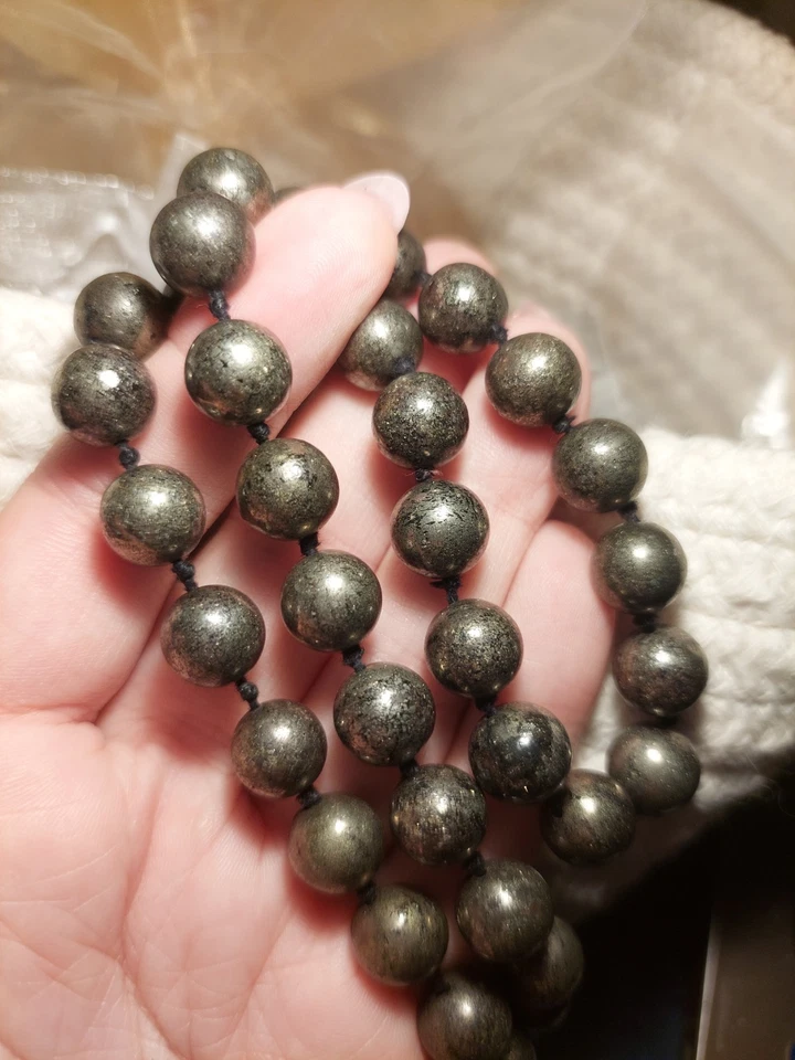 Wunderschöne schwere Halskette aus echtem Pyrite✨️ 55 cm lang