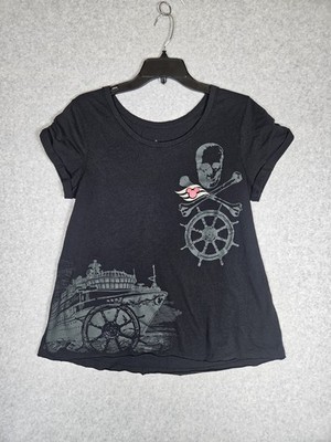 Disney Cruise Line Exclusive Pirate Night T-Shirt Women's L DCL Mickey Skull