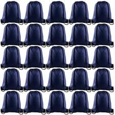 Drawstring Backpack 25Pcs Navy Blue Lightweight Gym Sports Travel Yoga Bag