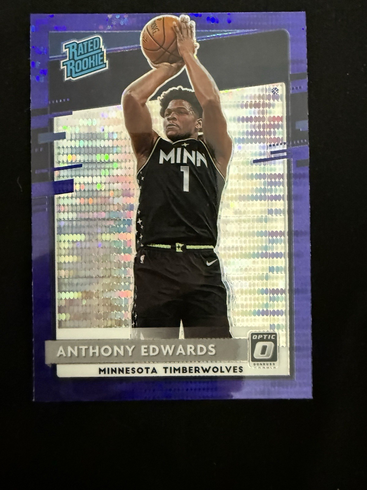 2020 21 Panini Donruss Optic Purple Pulsar Rated Rookie #151 Anthony Edwards