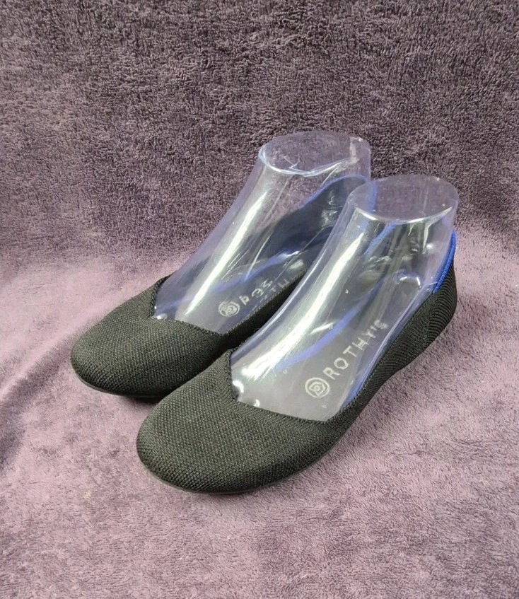 Rothy's The Point II Slip On Flats Ballet Shoes Black Knit Fabric Women’s Sz 7