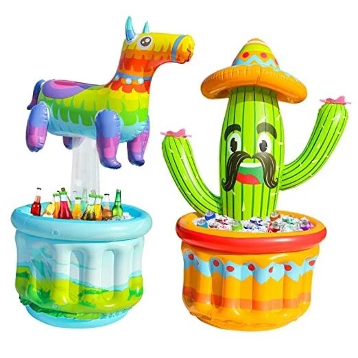 47.5'' Drink Cooler for Parties, 2 Pack Inflatable Cactus Ice Bucket for BBQ,