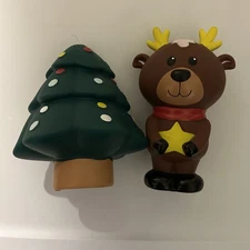 Merry & Bright Snow Big Tree/Reindeer  7" Squeaky Dog Toy Christmas Holiday