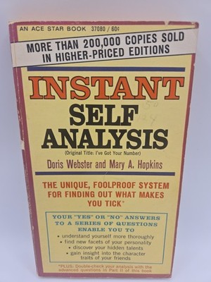 Instant Self Analysis By Doris Webster And Mary A. Hopkins 1927/1932 PB G-531