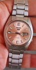 Seiko 5 Watch Automatic Vintage Pink Dial day date 7009 Movement @ Japan