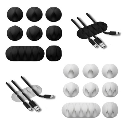 8er Set selbstklebende Kabelhalterung Kabelmanager Organizer Clips Kabelführung 