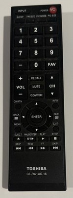 CT-RC1US-16 Remote For Toshiba TV 40L310U 32L110U 49L310U 55L310U