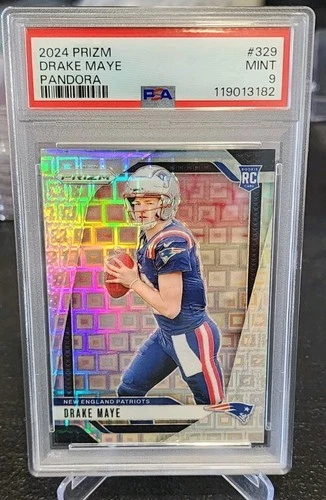 130201446 Drake Maye 2024 Panini Prizm #329 Pandora Rookie RC #262/400 PSA 9