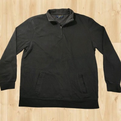 Club Room Schwarzes Vlies Sweatshirt mit Stehkragen Herren Größe Groß 