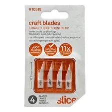 Slice Craft Blades Straight Edge Pointed Tip Ceramic 10519 4 Pack Refill Blades
