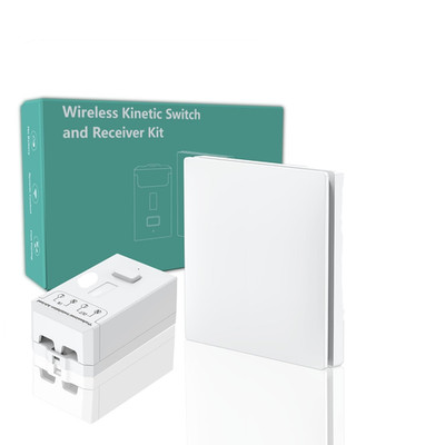 Kinetic Wireless Switch Kit Eco - Friendly Energy Remote Light Switch White
