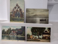 4 Early 1900s Culver Indiana Postcards, Lake Maxinkuckee