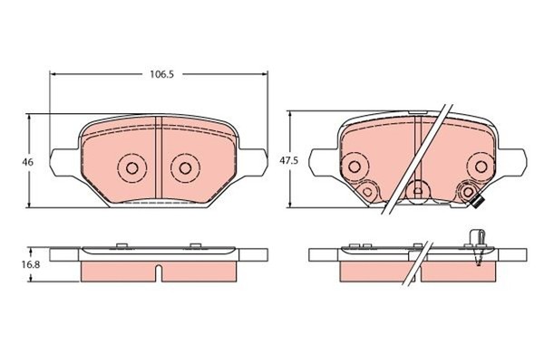 TRW BremsbelÄGe Bremsbelagsatz Hinten Passend FüR Opel Mokka 10 Chevrolet Trax-image