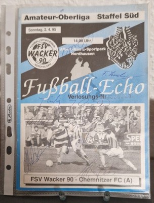 Top Rar Programmheft mit Autogrammen FSV Wacker Nordhausen - Chemnitzer FC (A)