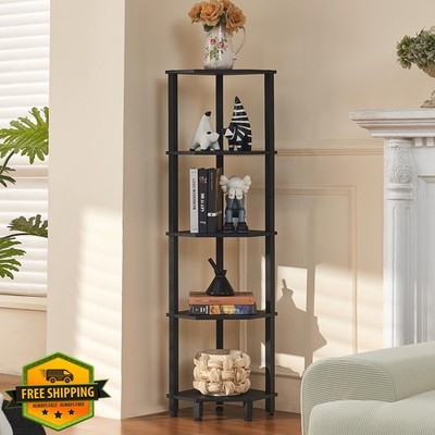 YUFAM 5-Tier Corner Shelf Black