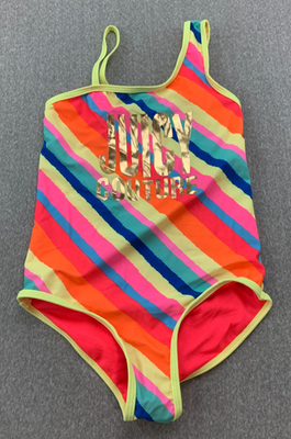 Juicy Couture Kids One Piece Swimsuit Girls Rainbow Stripe