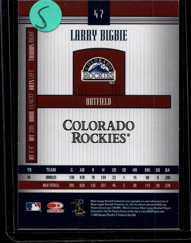 2005 Donruss Signature #47 Larry Bigbie - Image 2 of 2