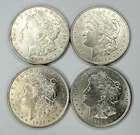 Lot of (4) 1921 Morgan Silver Dollars U.S. Coin 90% Silver