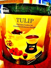 Vintage Trueau Tulip 11 Piece Chocolate, Cheese Fondue Set, NIB,Never Used