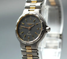 【N MINT】 Longines Conquest Titanium Gray Dial Silver Quartz Women's Watch JAPAN