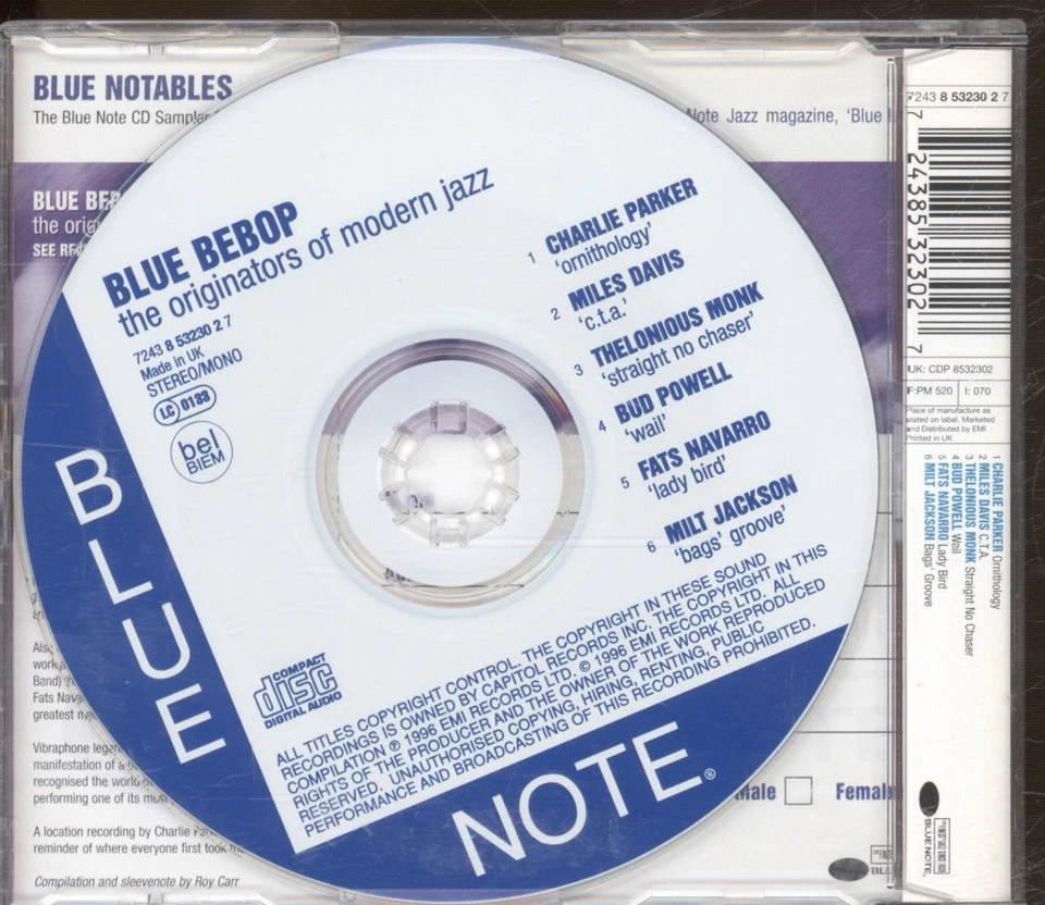 Various Artists Blue Notables Vol. 8 : Blue Bebop - the Originators of Modern - Bild 2 von 2