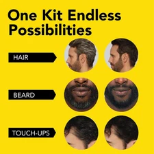Hair & Beard Dye Kit for Men, All-In-One Reusable Mens Hair Color, Natural Gr...