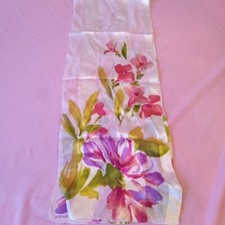 Jones New York 100 Silk Rectangle Scarf Sheer Abstract Floral Bold Multicolor
