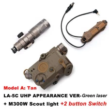 Tactical PEQ 15 White LED & IR &Green Laser M300W Strobe Flashight Aiming Sight