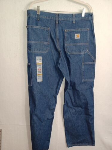 Carhartt FR Jeans Signature Denim Dungaree 2112 CAT 2 Sz 36 X 30 Mens Carpenter