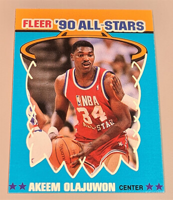 Akeem Olajuwon # No. 3 of 12 Karte B FLEER '90 ALL-STARS 1990 FLEER CORP. Mint