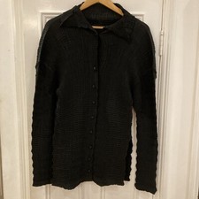 Issey Miyake Women's Pleats Cardigan Black Japan Size:m