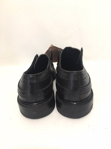 NWT Vintage O'Sullivan Executive Imperials Black Leather Wingtip Brogue Mens 8B - Picture 4 of 5
